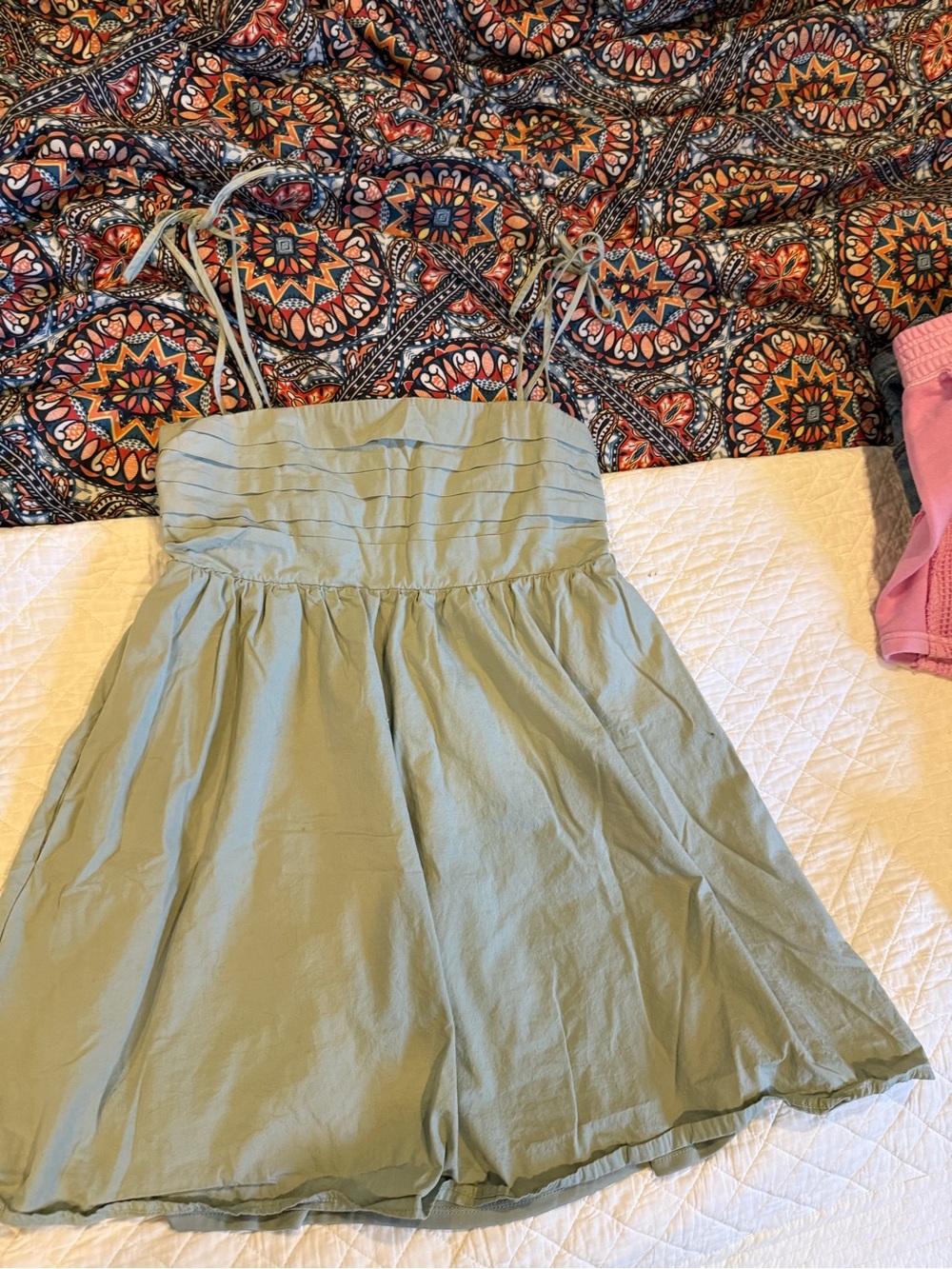 Altar'd State Sage Green Smocked Top